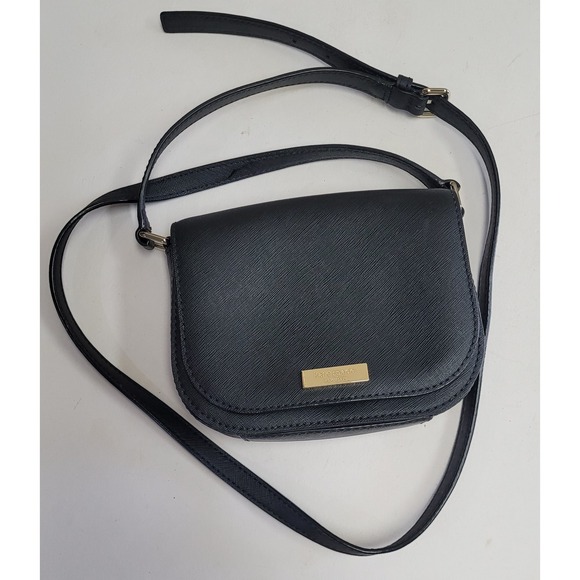 KATE SPADE Newbury Lane Carsen Mini Black Leather Flap Crossbody‎ Women's Purse - Picture 1 of 9